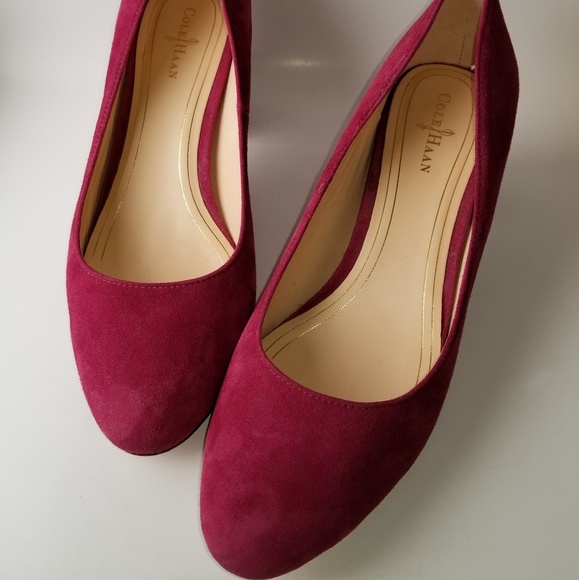 Cole Haan Shoes - Cole Haan Chelsea Suede/Patent Pump Winery